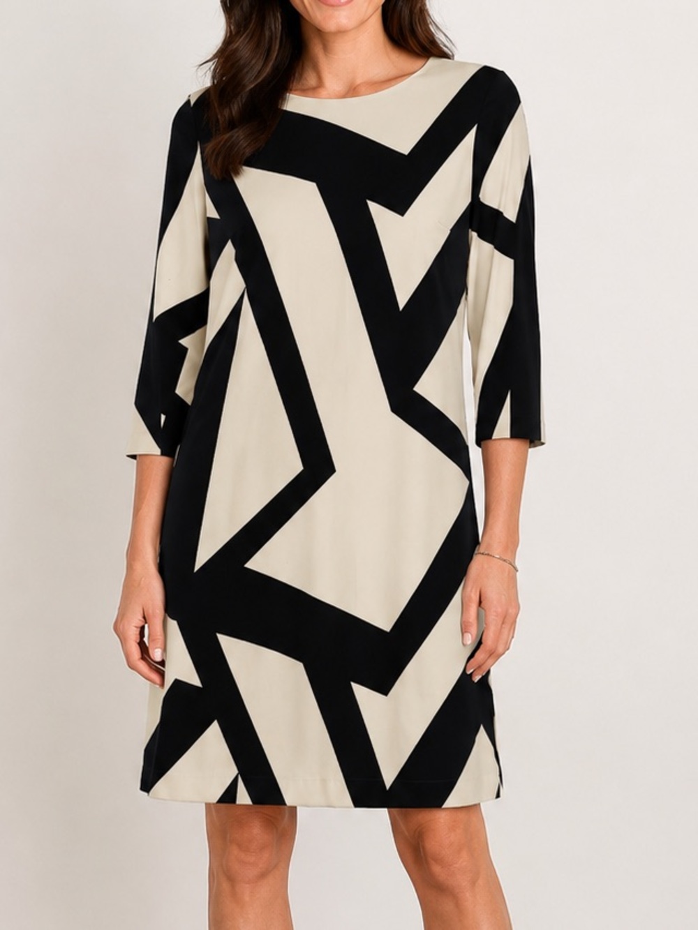 Armani Exchange Black Ivory Graphic Shift Dress Size 4